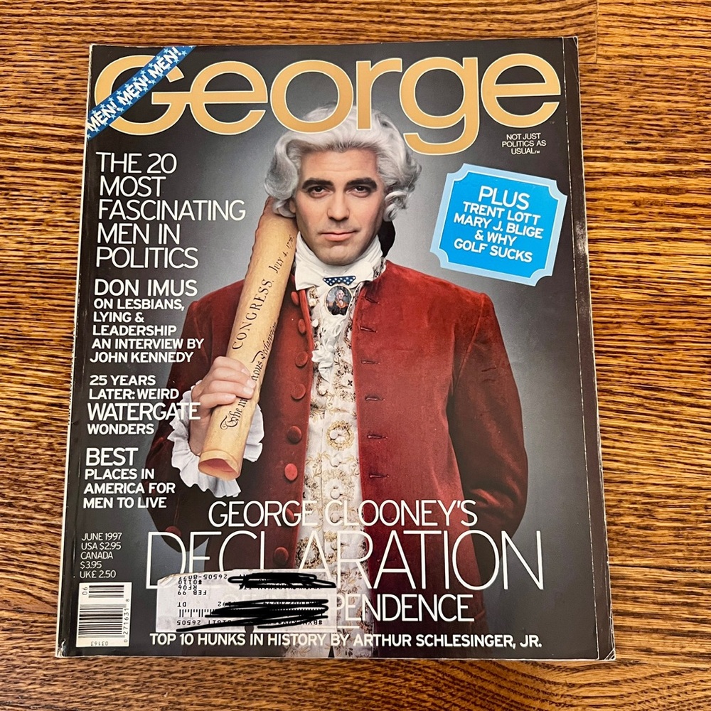 George Magazine June 1997 George Clooney Watergate Declaration of Independence